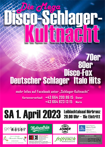 Flyer Disco-Schlager-Kultnacht